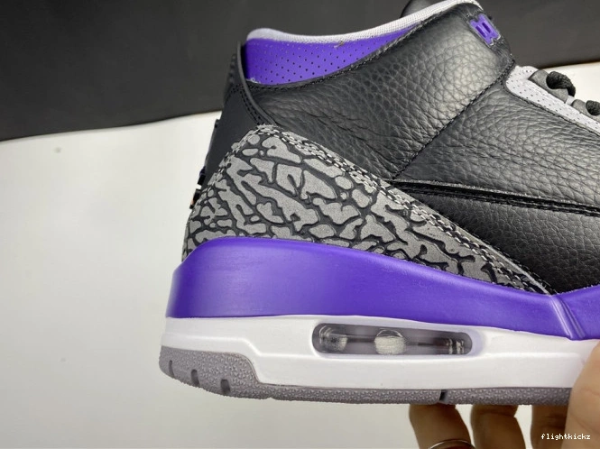 Jordan 3 Purple 050 Court Black CT8532 Air Retro 0803